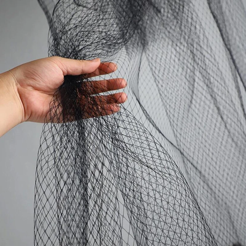 Großer hohler Netzstoff, Hochzeitshut, Damen-Schleierbesatz, DIY, handgefertigt, harter Netzstoff, Netzstoff, Bastelzubehör, 1 x 2 m – Detail 4