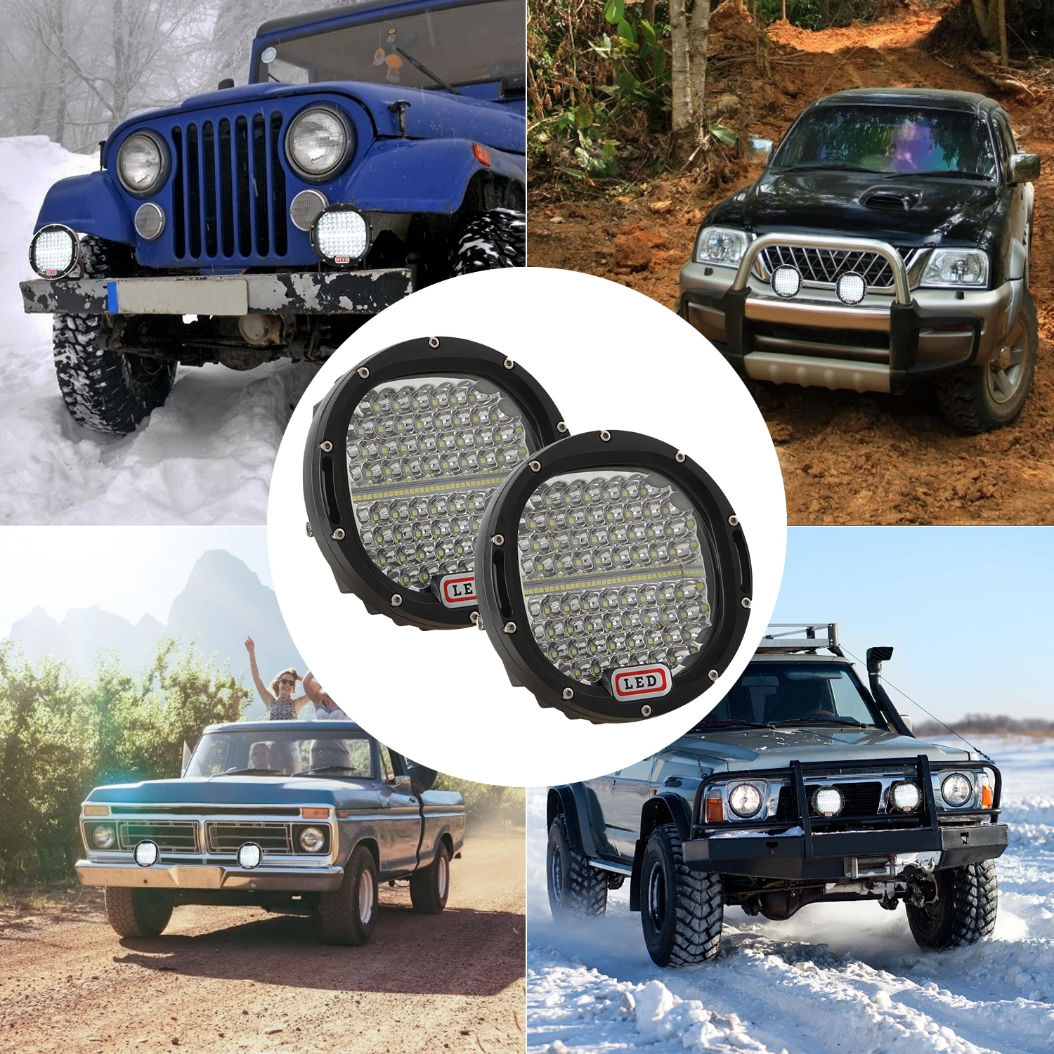 

1pc 2PC 7inch 300W Offroad 4X4 LED Light Bar Headlight Super Bright Spotlight LED Work Light Truck Tractor Boat Trailer ATV