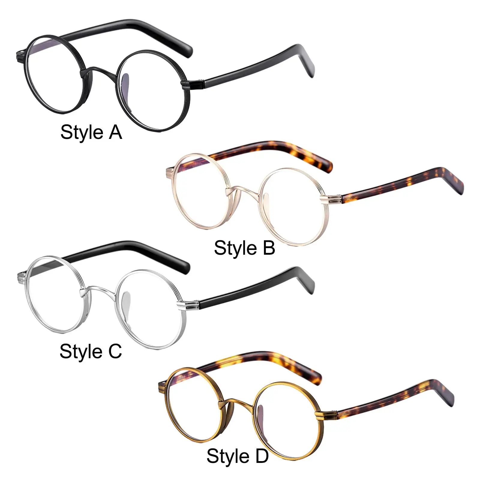 

Glasses Frames, Eyeglass Frame Full Rim, Lightweight for Women Men Oval Titanium Alloy Retro Round, Round Eyeglasses Frames