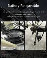 Tricycle de vélo électrique pliable à 3 roues pour adultes hors route avec panier de chargement vélo électrique à gros pneus de 20 pouces pour hommes pliant 5