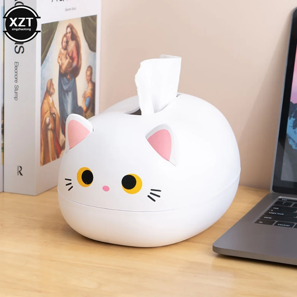 Tissue Box Kawaii Cat Tissue Box Kitchen Napkin Storage Box Wc Paper Container Desktop Toilet Paper Holder Nordic Style Home Decoration