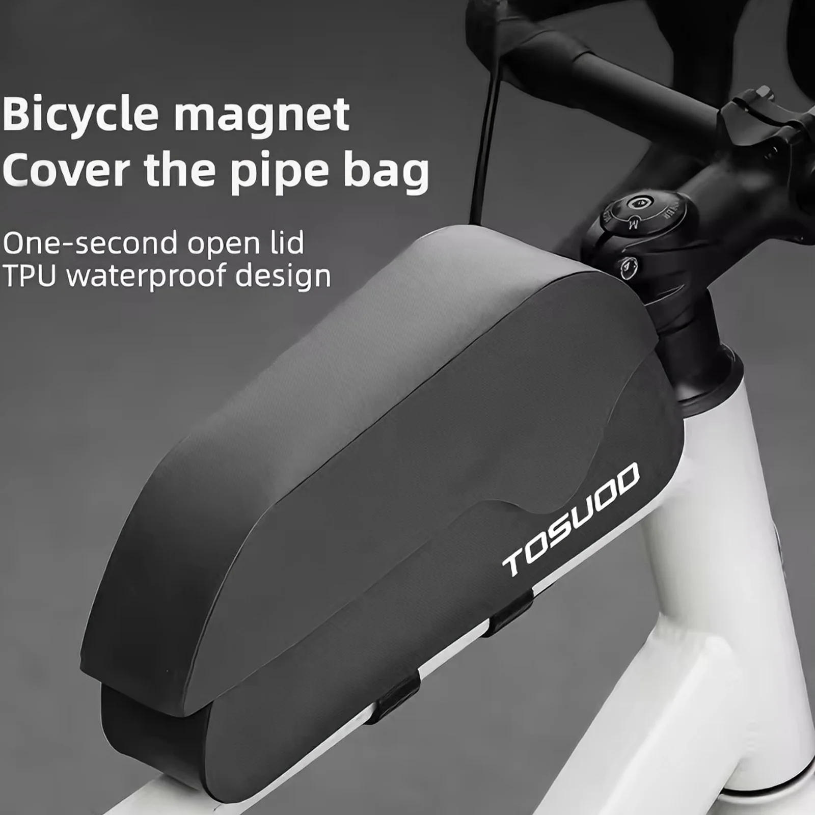 TOSUOD TSF012-01 Bicycle Top Tube Bag Magnetic 1.5L Waterproof - Image 3