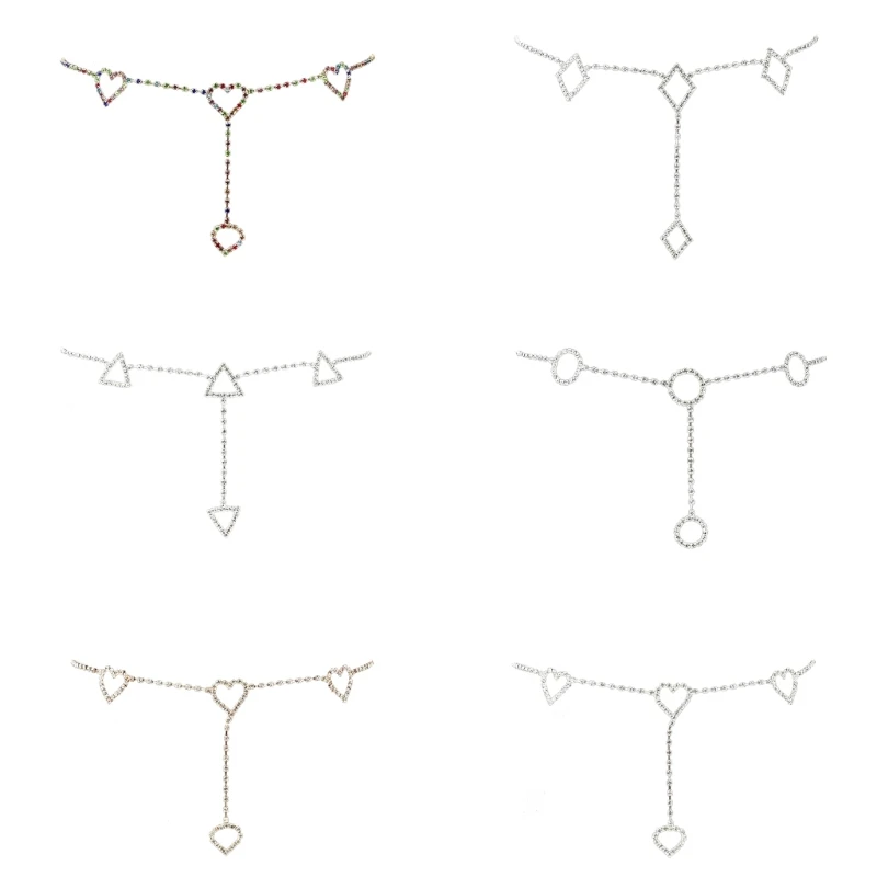 

Женская изящная цепочка на талию, регулируемая блестящая бижутерия для тела 066F