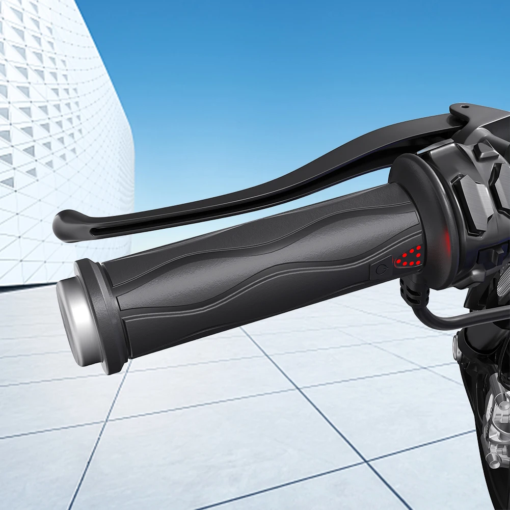 DC 12V Adjustable Hot Grip Handle Silicone Electric Molded Grips Waterproof Electric Hot Heated Grip Motorcycle Parts for Winter