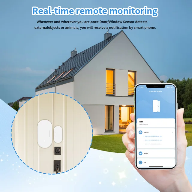 eWeLink APP ZigBee Smart Door Window Sensor Smart Door Open Closed Alarm Detector Work with Alexa Google Alice Zigbee2Mqtt 6