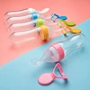 Infant Baby Squeezing Feeding Spoon Baby Silicone Baby Feeding Vegetable Fruit Bottle Baby Dish Scale spoon & hand towel set 4
