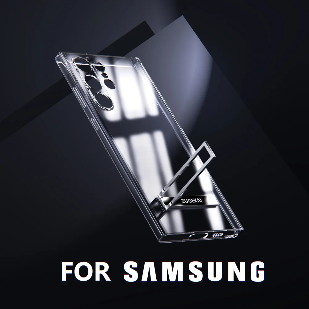 Transparent Kickstand Case with Bracket and Adjustable Stand