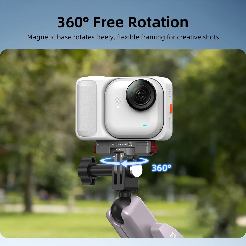 Insta360 GO 울트라 카메라 액세서리용 Flymile 퀵 릴리스 베이스 자기 회전 어댑터 마운트 금속 어댑터 접이식