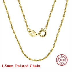 Effie Queen Sterling Silver Twisted Rope Fashion Necklace - 60cm (18K Gold Plated)