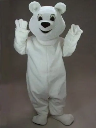 

New Adult Hot Sale Foam Cute White Polar Bear Fancy Cartoon Mascot Costume Plush Christmas Fancy Dress Halloween Mascot Costume