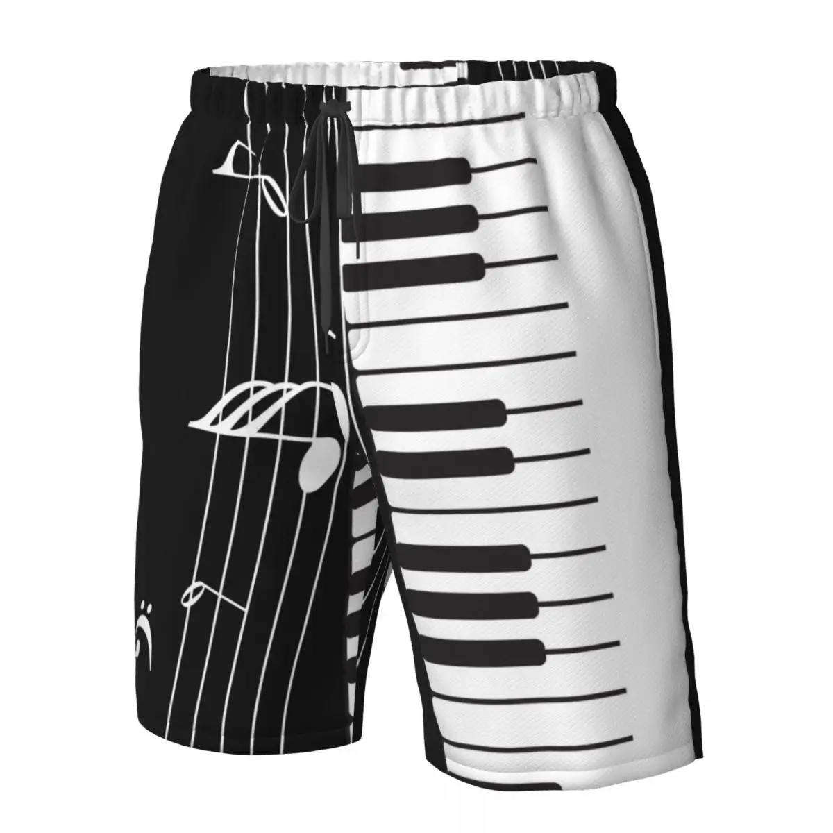 Music Shorts Summer Swimwear Man Swimsuit Trunks Beach Shorts Surf Board Male Clothing Pants Piano Keys With Musical Notes