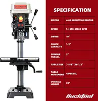 10-Inch Drill Press 6.0 Amp 3/4 HP Bench Drill Press 5-Speed Benchtop Drilling Machine with LED Work Light 2