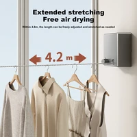 Clothes Cord Easy-install Telescopic Clothes Drying Rope Without Punching Stainless Steel Wire Rope For Bathroom Balcony Drying 2