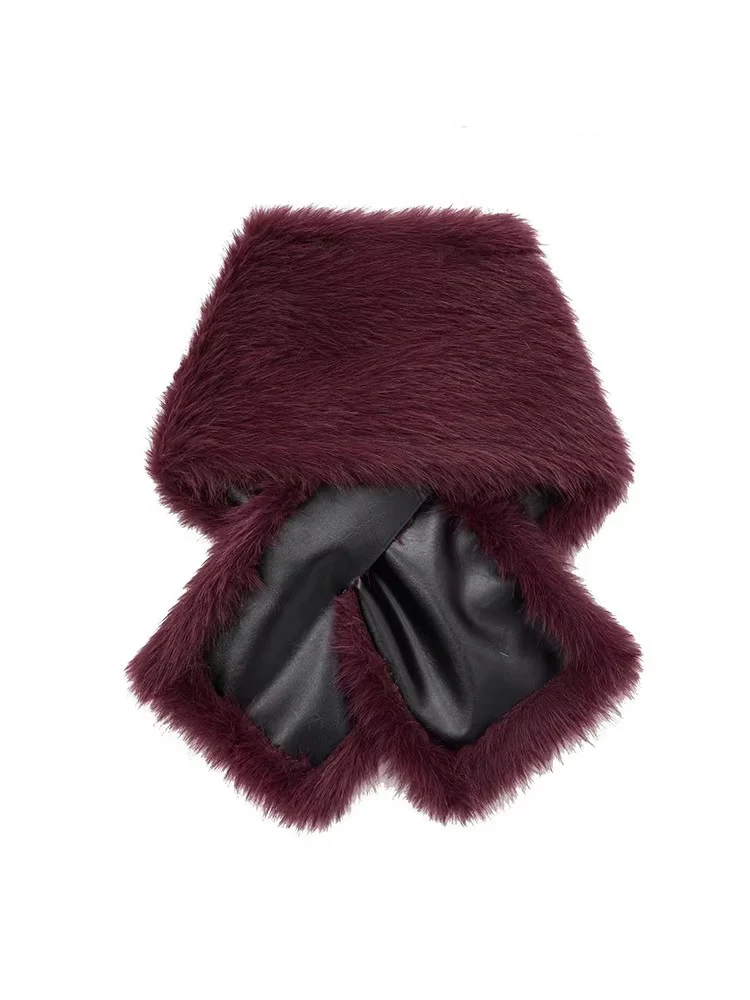 TFMLN Fur Collar Scarf Women Luxury 120 Cm Fluffy Fur Scarf Autumn Winter Down Jackets Hood Collar Coat Warm Fur Trims Decor