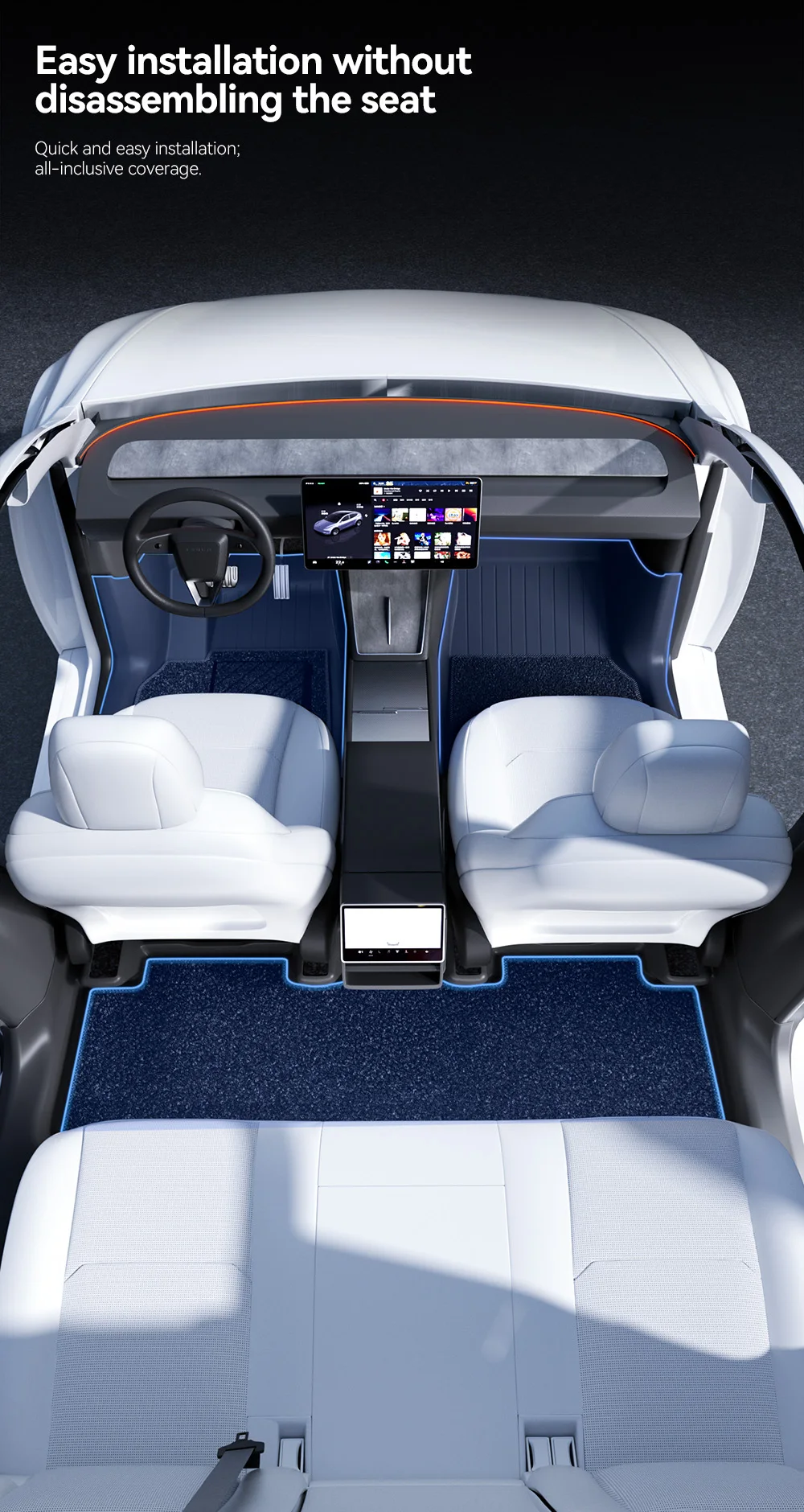 YZ Juniper 360 Full Cover TPE Floor Mats For Tesla Model Y 2025 2026 image 8