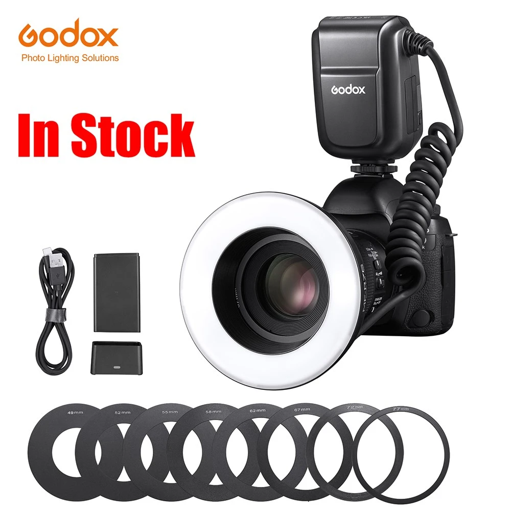 Godox MF R76 RING76 5000K Macro LED Ring Light Speedlite Flash Light