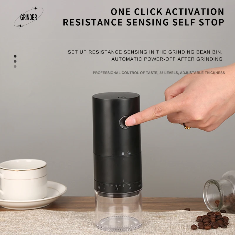 Description Picture 4 of itemUSB Rechargeable Electric Coffee Grinder 1500mAH Mixer Grinder Coffee Bean Grinder Kitchen Accessories