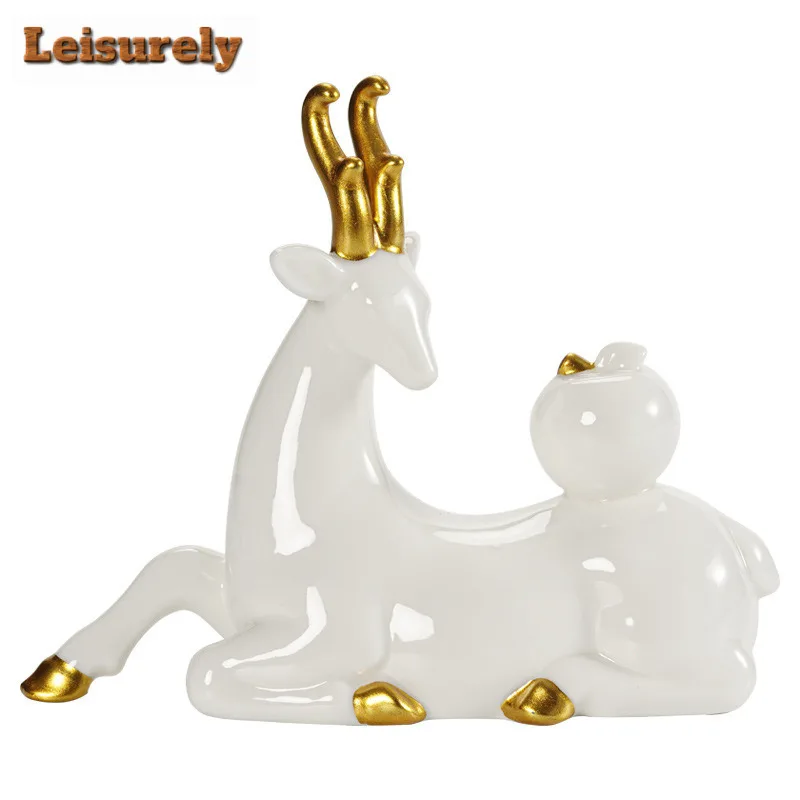 Safe Journey Deer Tea Pet Antique Fish Tank Landscaping Tea Figurine Play Toys Tea Statue Ornaments Tea Table Accessories Craft