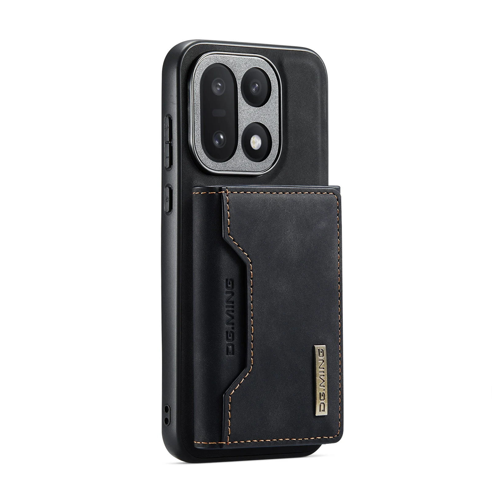 Leather 2-in-1 Wallet Case with Card Slots & Kickstand