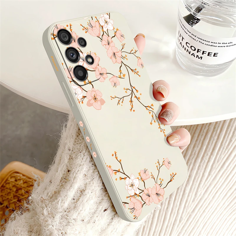 Chic Little Fresh Pink Flowers Shockproof Phone Case Cover