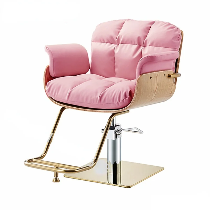 North Pink Barber Shop Chair golden leg Hair Salon Dedicated Barber Chair Beauty Salon Stool American Style Trend Lifting Chair стойкая крем краска для волос ааа hair cream colorant aaa12 25 12 25 экстра светлый перламутрово розовый блондин 100 мл trend коллекция