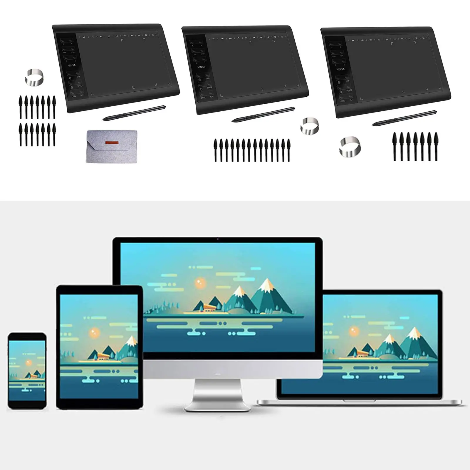 사무실 아트 디자인 그래픽 드로잉 태블릿 보드 패드, 8192 레벨 스타일러스 펜