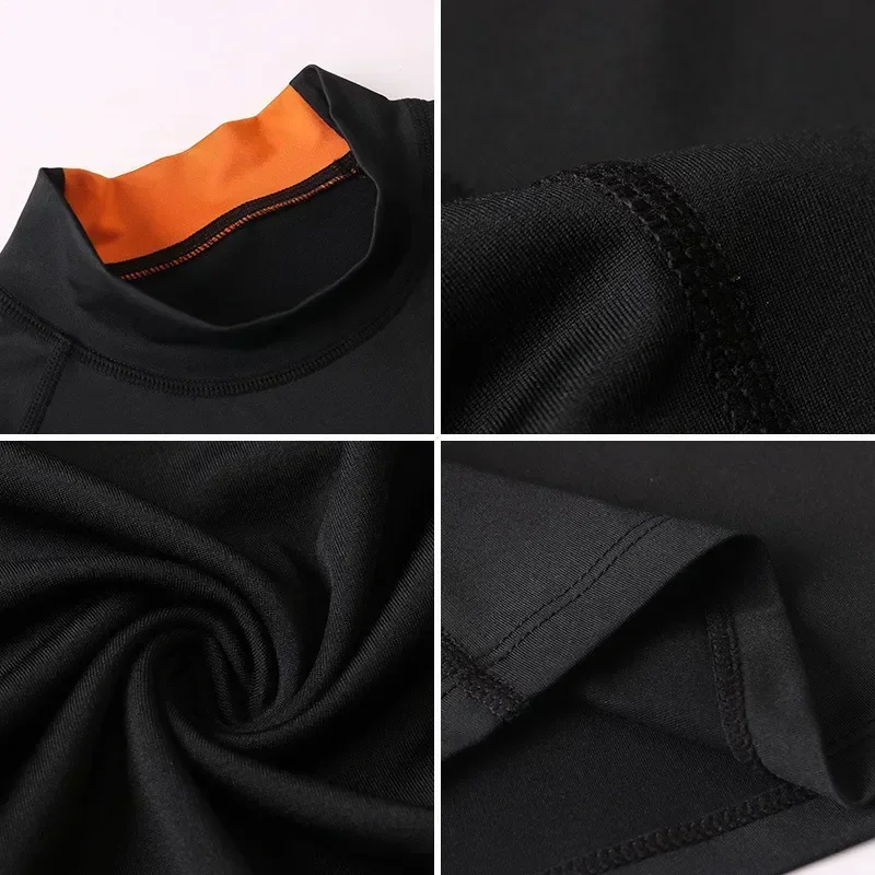 

Компрессор для спортивной рубашки Camiseta воротник термобелье термо одежда быстрое нижнее белье для мужчин высокие Термические сухие