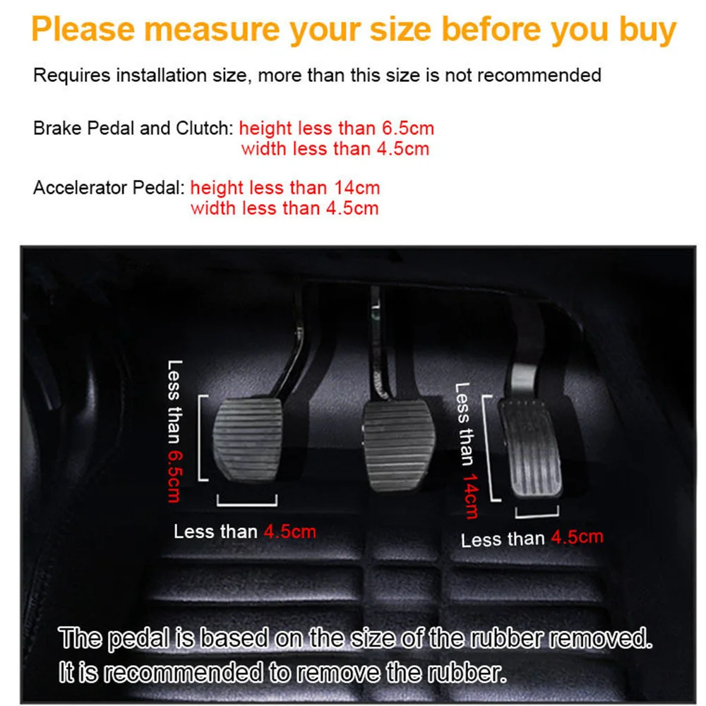 Pedal Cover Car Pedal Cover Set Kit Aluminum Manual Transmission Universal Auto Accessories Non-Slip 3Pcs