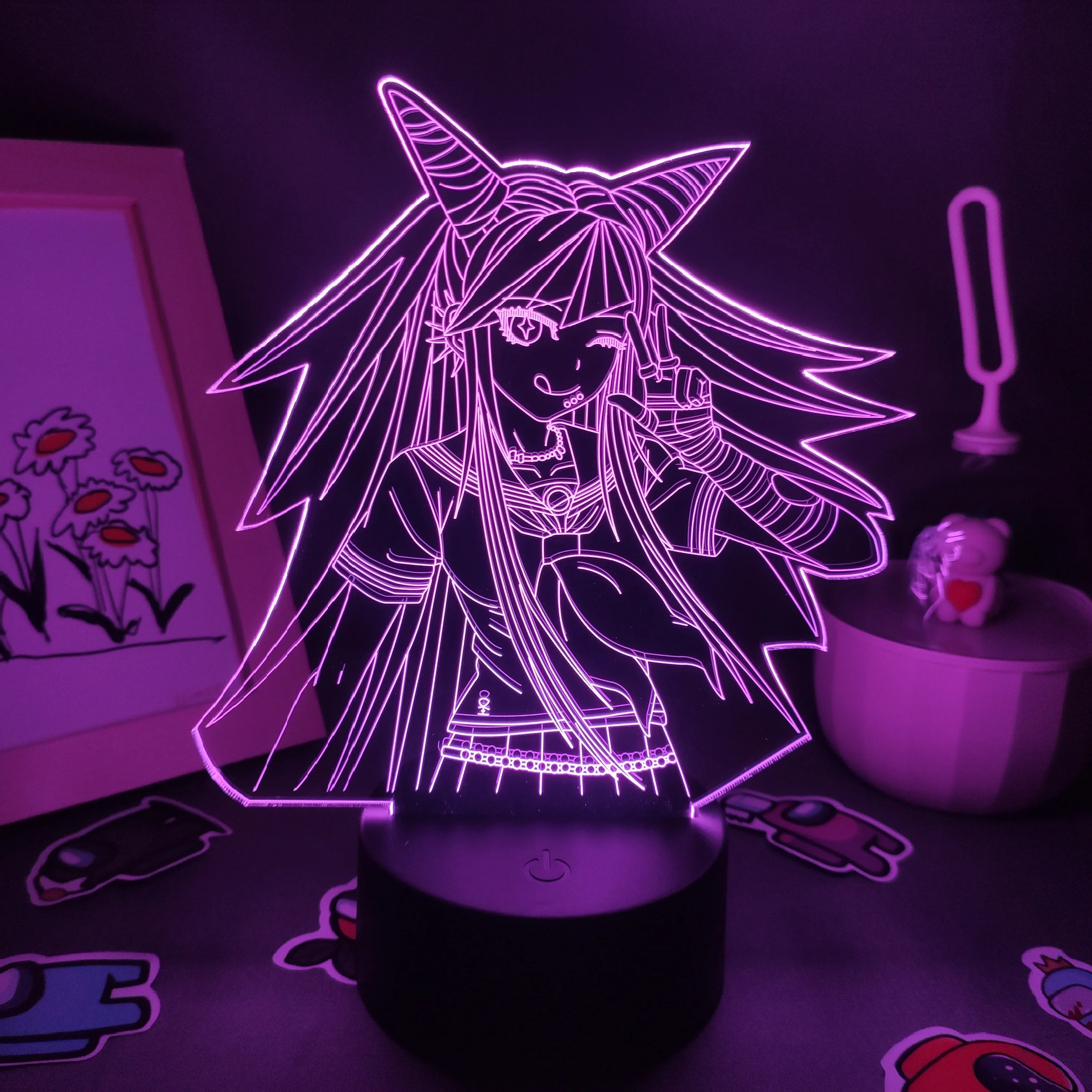 Anime Danganronpa figures Led Ibuki Mioda Lamp Cool Gift For Friend RGB Game Lava Lamps Bedroom Bedside Table Desk Decor s270 |