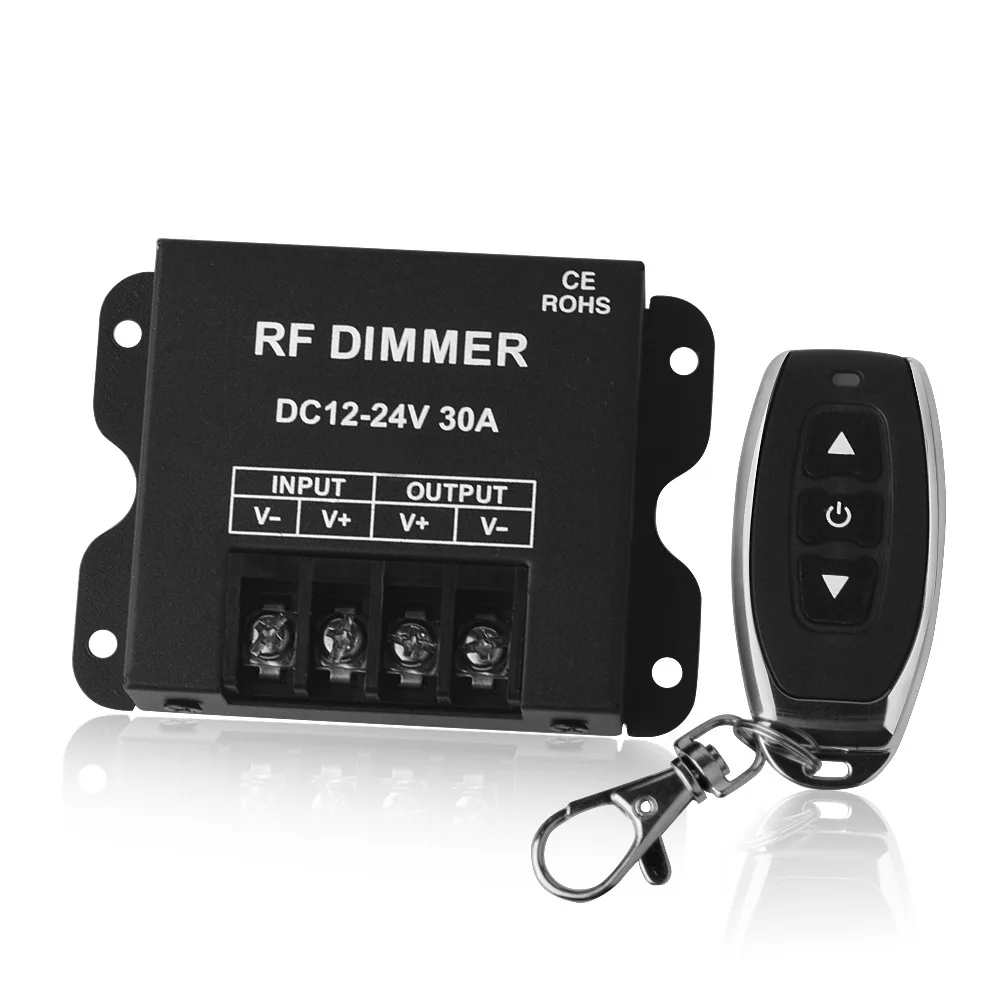 30A LED Dimmer Controller Low Voltage 12-24V with 3 Key RF Wireless Remote Control For LED Single Color Lighting String Strip led dimmer controller