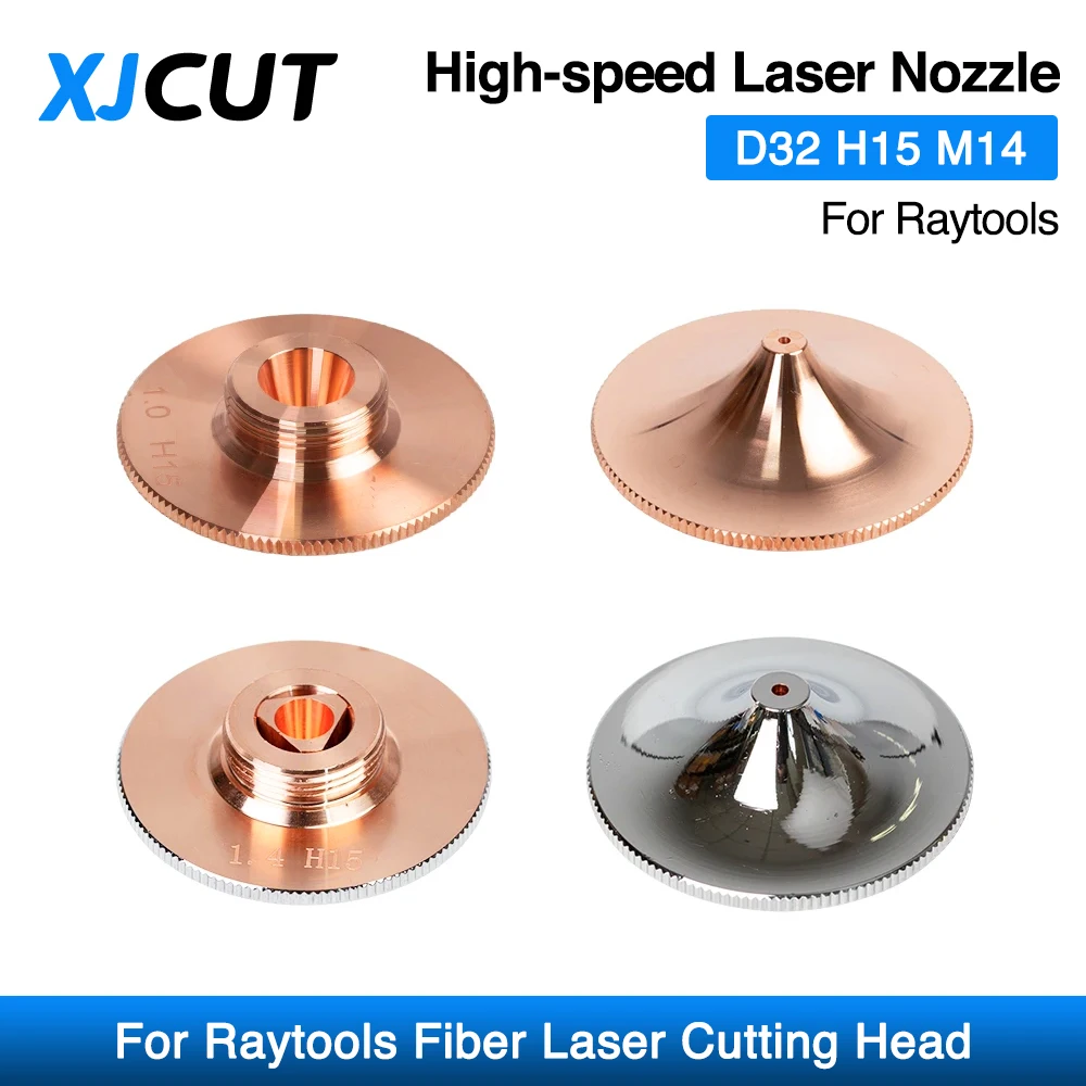 

XJCUT Raytools High-speed Laser Nozzle Single Double Layer D32 H15 M14 Caliber 1.0-4.0mm For Raytools Fiber Laser Cutting Head