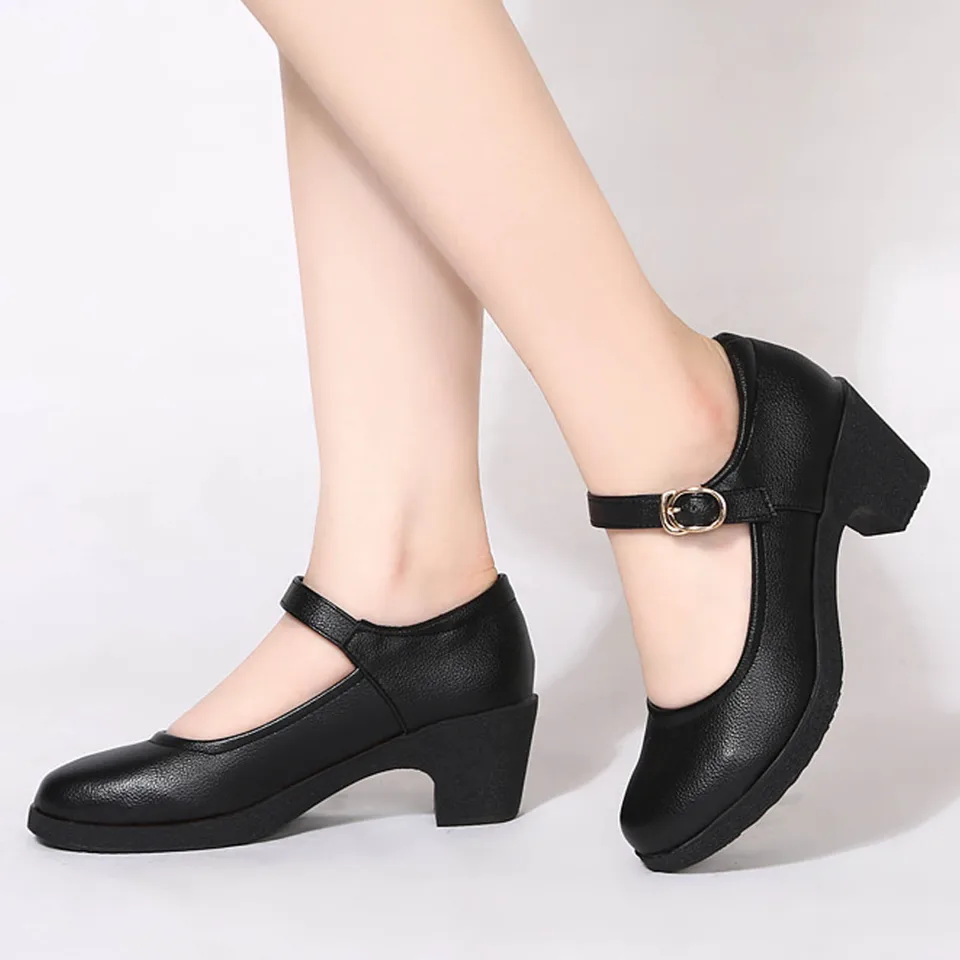 Women Casual Mary Jane Buckle Strap Shoes