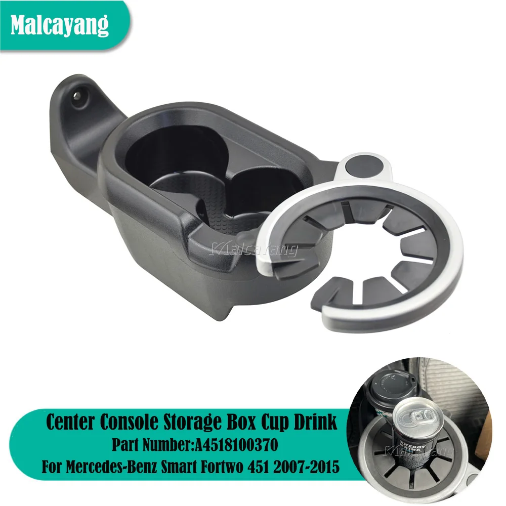 Portabevande Per Smart Fortwo 451 2007-2015 - Doppio Foro, Console Centrale, Nero