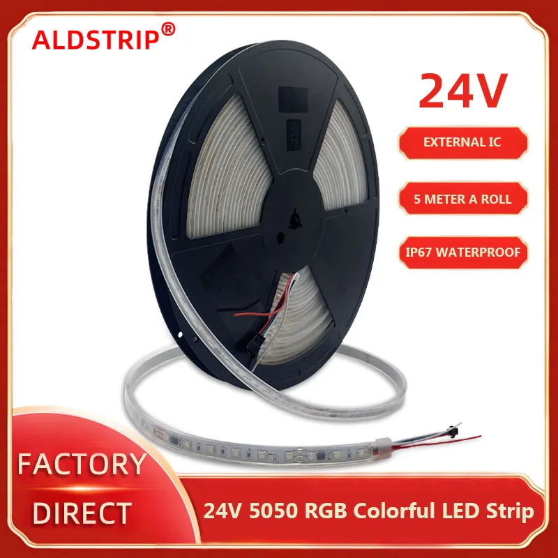 

24V 5050 RGBIC Led Strip IP67 Outdoor Waterproof 5M Dream Color Lamp Tape Flexible soft led ribbons light For Bar Room decor
