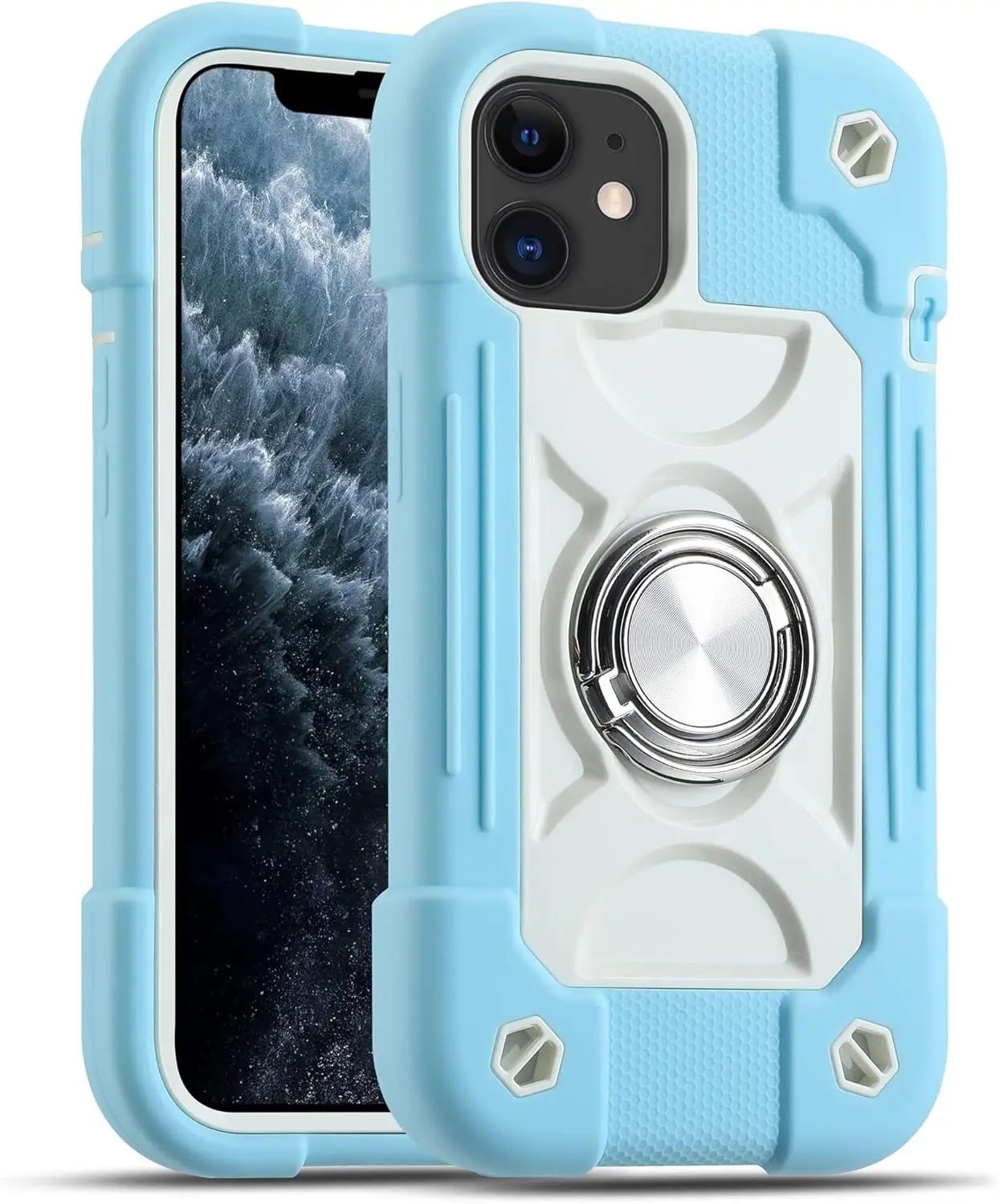 Luxury Heavy Duty Ring Holder Lanyard Phone Case - Armor Cover