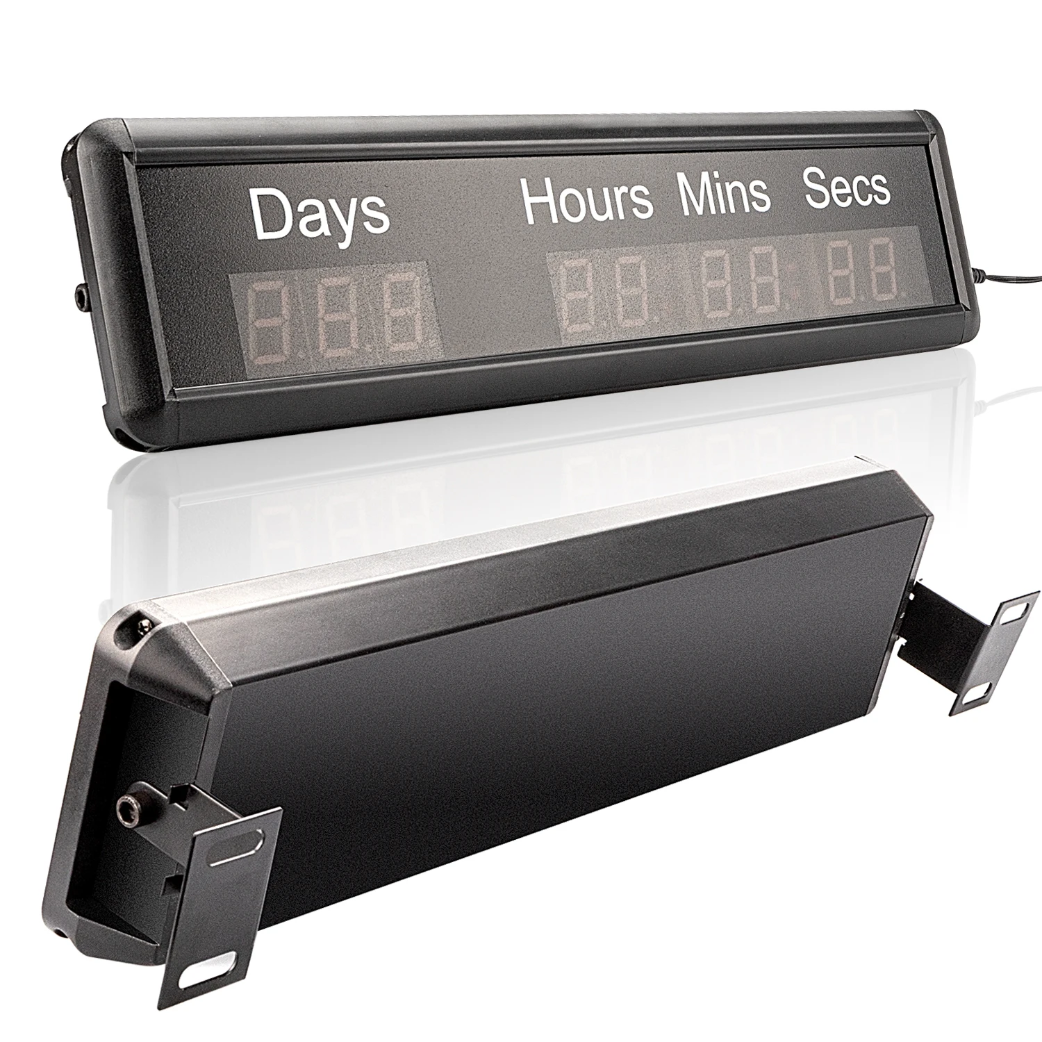 Black Aluminum Alloy Inches Digit LED Digital Clock 365 Days