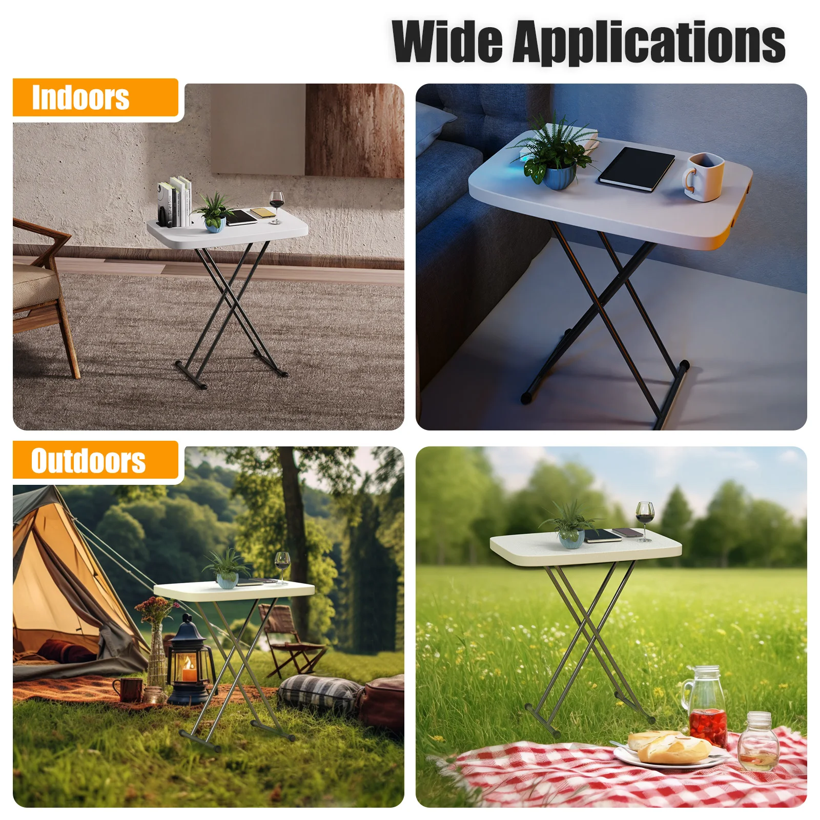 Outdoor Portable Ultralight Camping Foldable Table, Utility Folding Table with Collapsible Legs for camping, picnicking