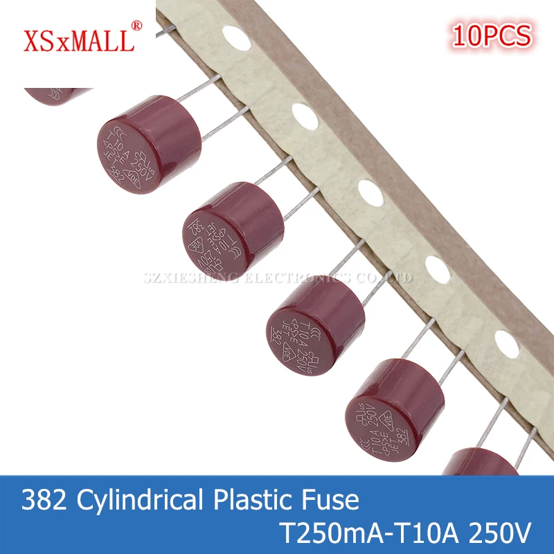 

10PCS 382 Cylindrical Plastic Fuse T250mA 0.5A 1A 2A 3.15A 4A 5A 6.3A 8A 10A 250V For LCD TV Power Board Commonly Water Purifier