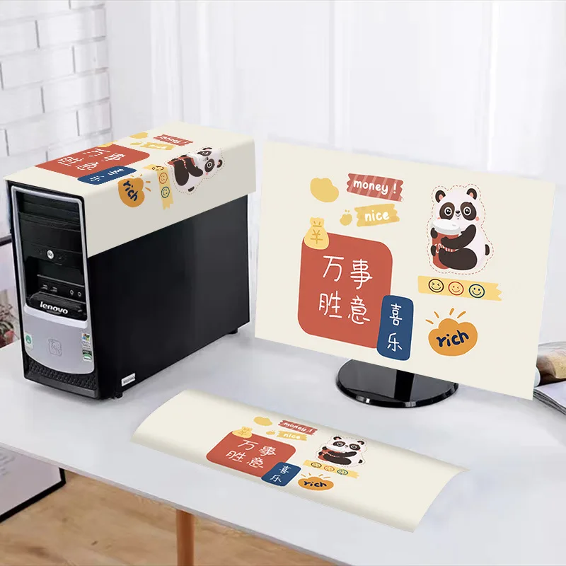 먼지 차단 커버 중국 스타일 27인치 방지 먼지 천 캐주얼 디스플레이 키보드 컴퓨터 방지 먼지 커버 방지 먼지 패브릭