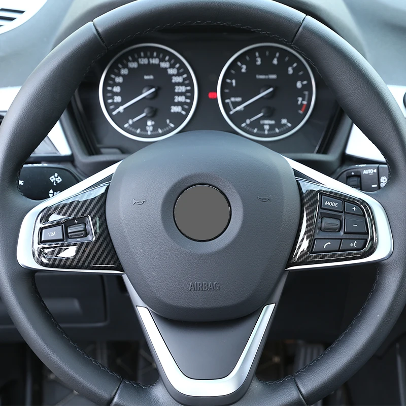 

Steering Wheel Button Cover Trim Carbon Fiber For BMW 2 Series 218i F45 F46 X1 F48 2016 2017 ABS Chrome For BMW X2 F47 2018