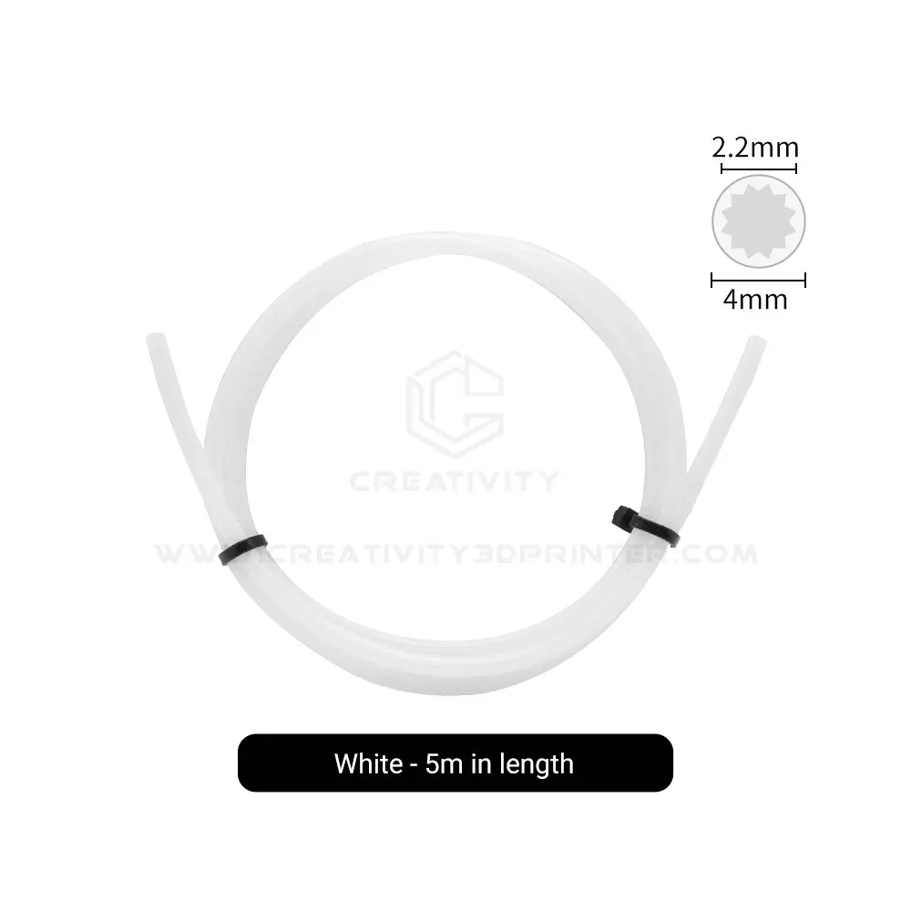 Star-Shape High-Temp Low-Resistance PTFE Tube for 3D Printers, 4mm OD x 2.2mm ID