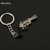 PUBG Mini Gun Keychain Metal Pistola Model 5cm Revolver Alloy Weapon Light Key Chain Birthday Gifts Toy for Kid Wholesale 2