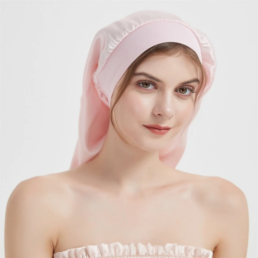 16 momme mulberry silk long bonnet for long hair