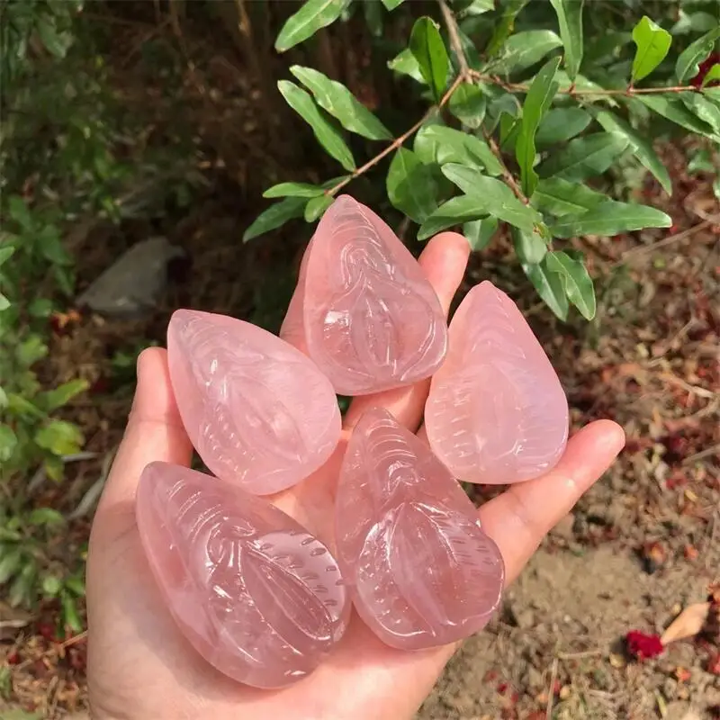 Natural Rose Quartz Source Of Life Figurine Stones Carved Crystal Ornament Healing Reiki Home Decoration 1pcs 4
