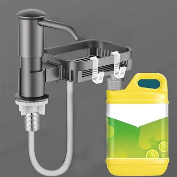 อ่างล้างจานเครื่องจ่ายสบู่หลอดขยายผงซักฟอก Pusher Hand PUSH หลอดขยายล้างจาน Liquid Pusher Organizer Stand 2