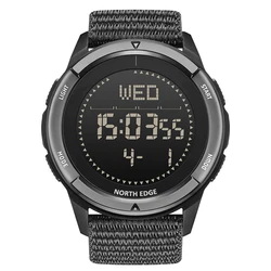 NORTH EDGE Men's Waterproof Outdoor Sports Watch with Compass and Multi - Function Features (Black)