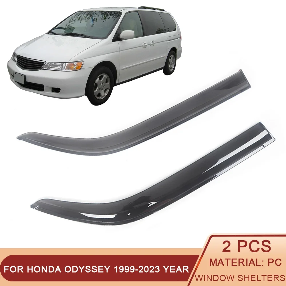 

For Honda Odyssey 1999-2023 Auto Side Window Wind Deflectors Visors Black Rain Guard Door Visor Vent Shade Dark Smoke Ventvisor
