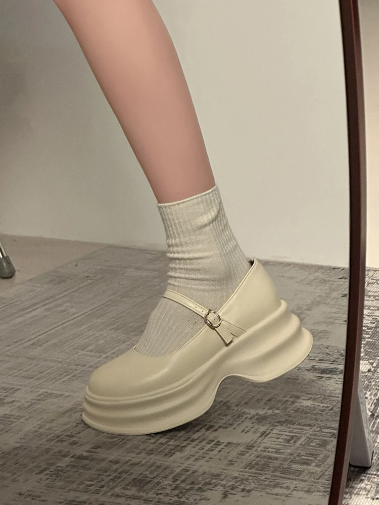 

Женские универсальные туфли в британском стиле, оксфорды с круглым носком, обувь на платформе, Женская обувь в стиле преппи, Новинка лета 2023, Кожаные криперы