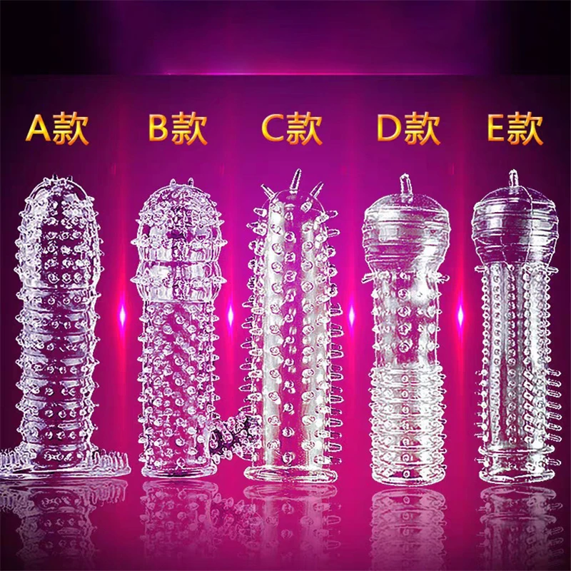 Sex Toys Adult Penis Sleeve Reusable Condoms for Men Delay Ejaculation G Spot Stimulation Safer Contraception Cock Ring Extender