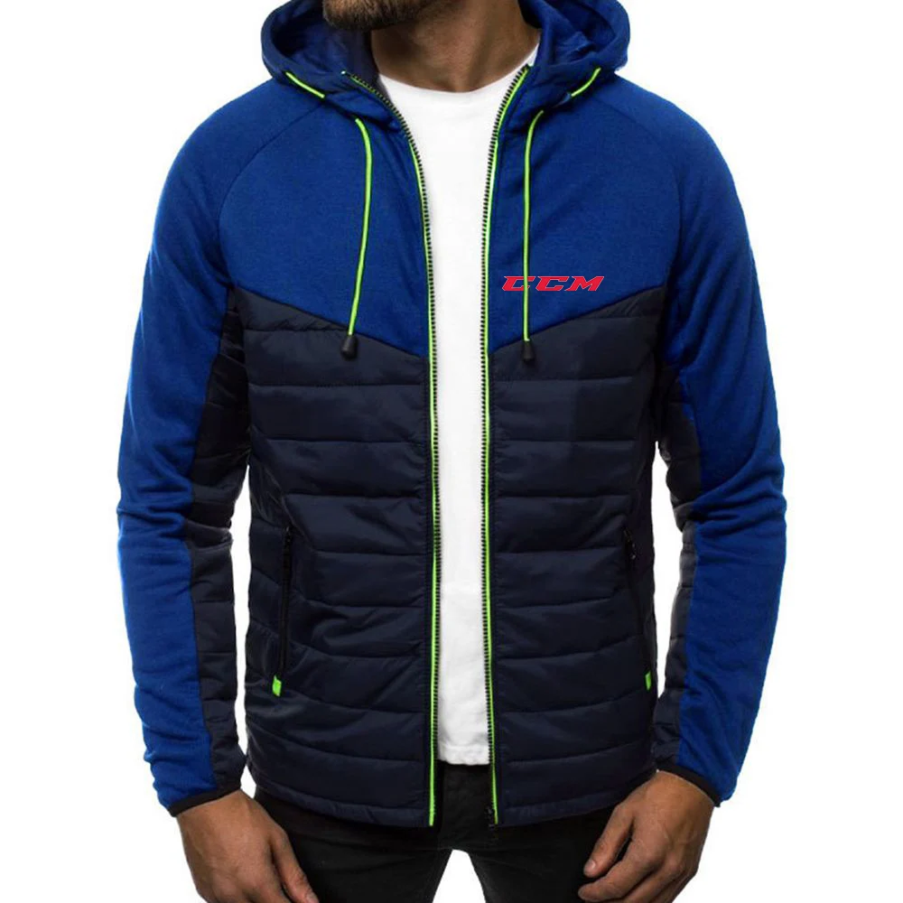 CCM 2023 autumn and winter new solid color hooded 7-color men's cotton-padded jacket coat men's wear.